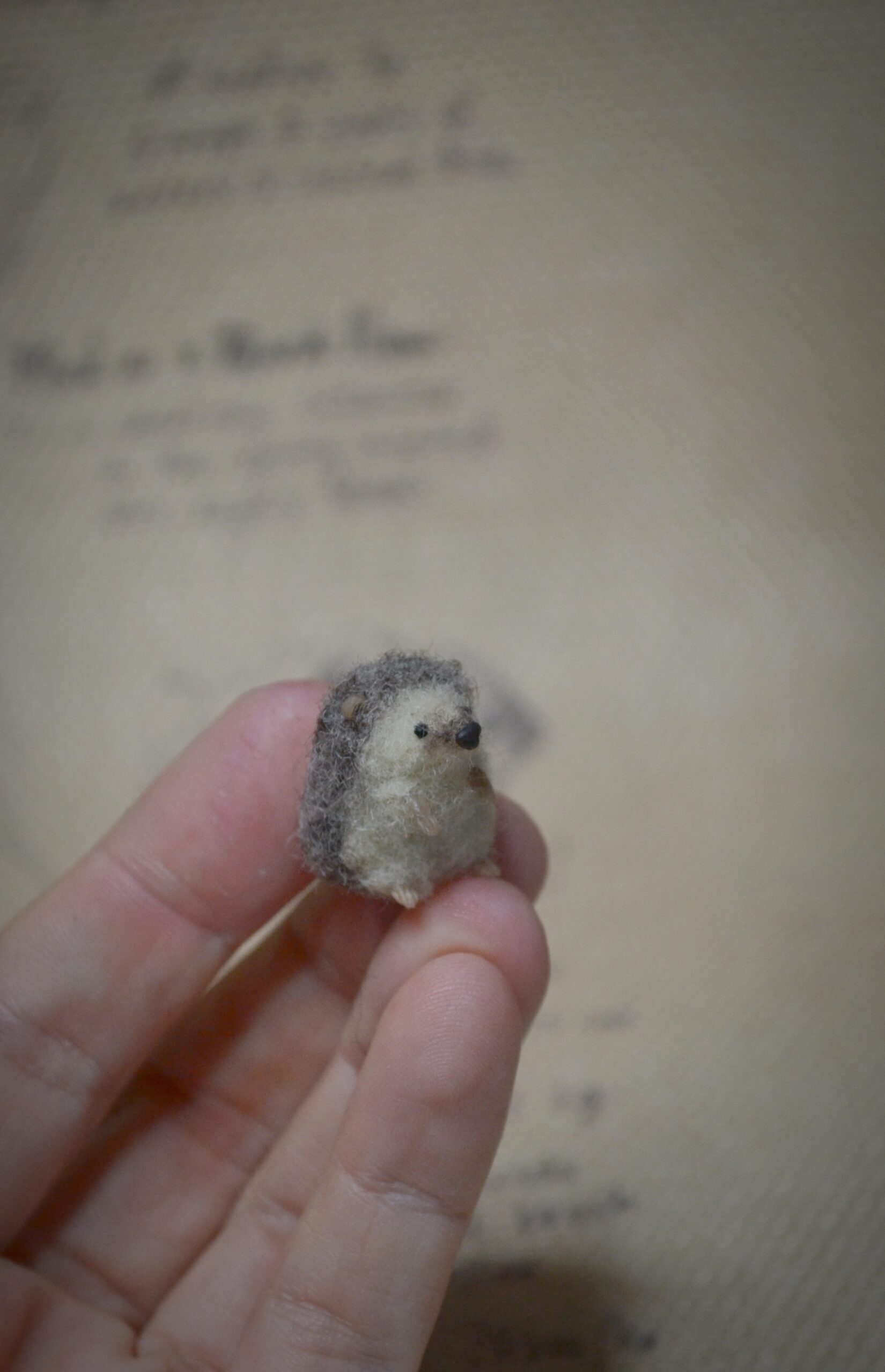 Needle Felted Tiny Hedgehog – Handmade Wool Miniature - Image 3
