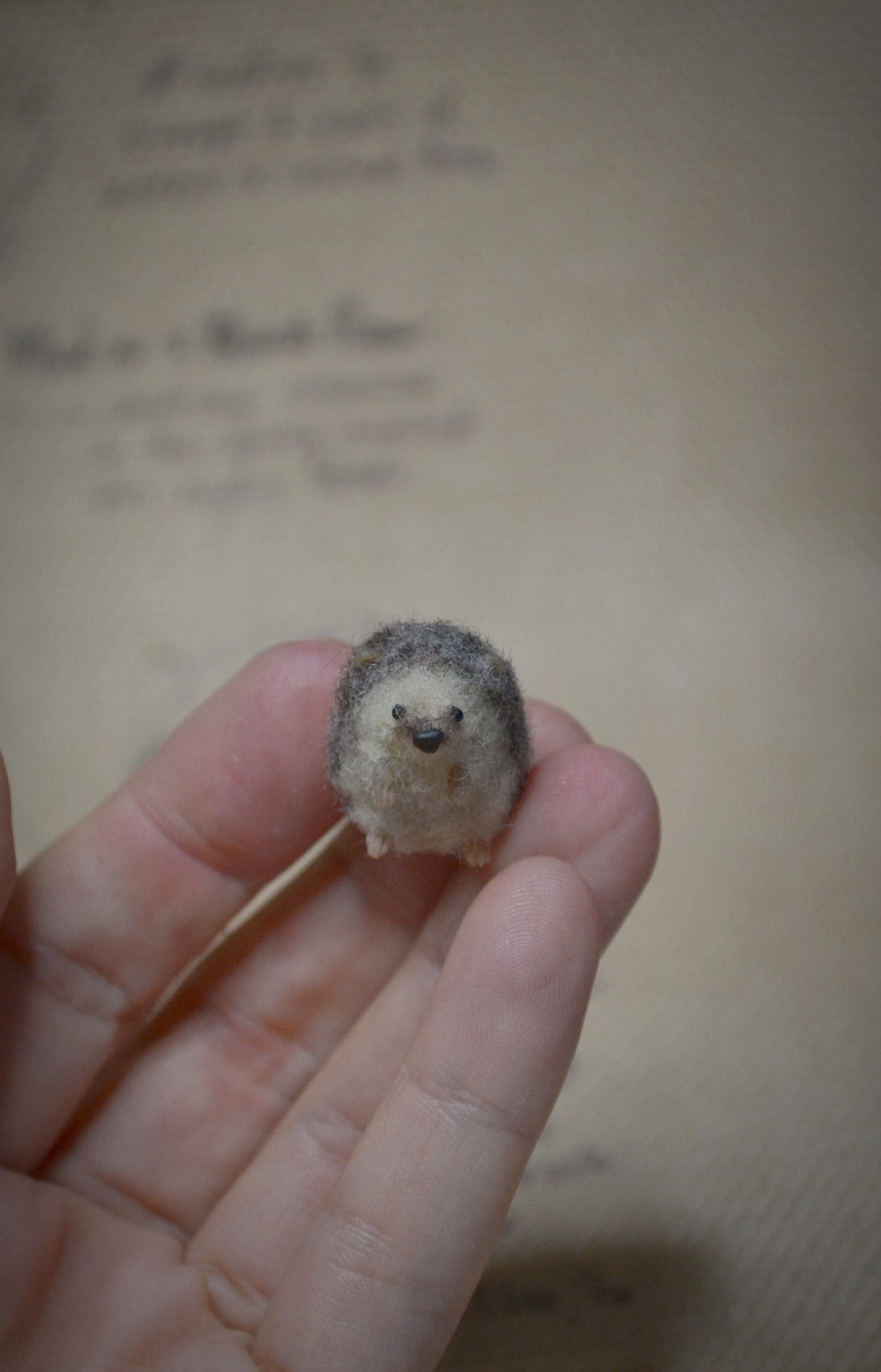 Needle Felted Tiny Hedgehog – Handmade Wool Miniature - Image 5