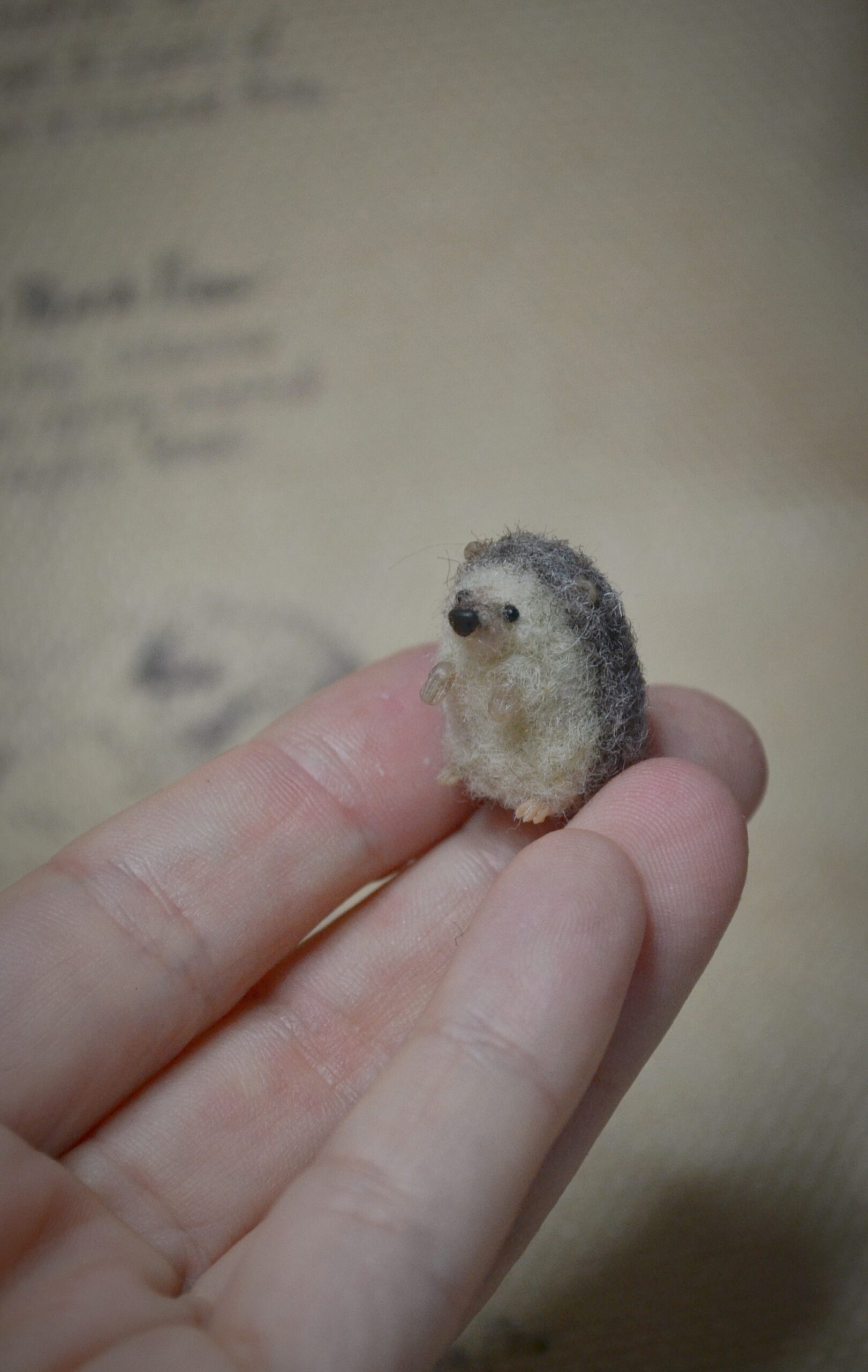 Needle Felted Tiny Hedgehog – Handmade Wool Miniature - Image 7