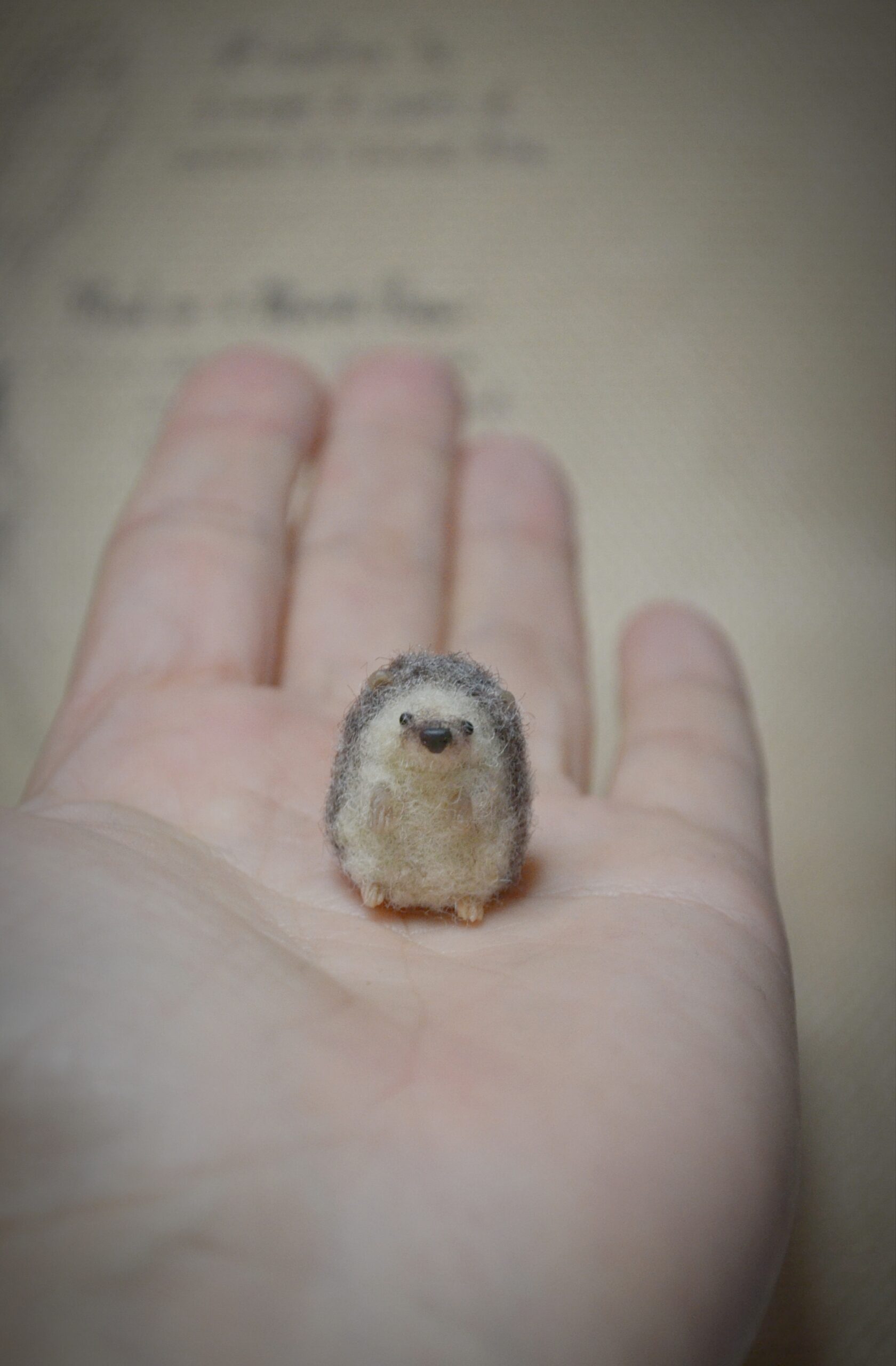 Needle Felted Tiny Hedgehog – Handmade Wool Miniature - Image 11