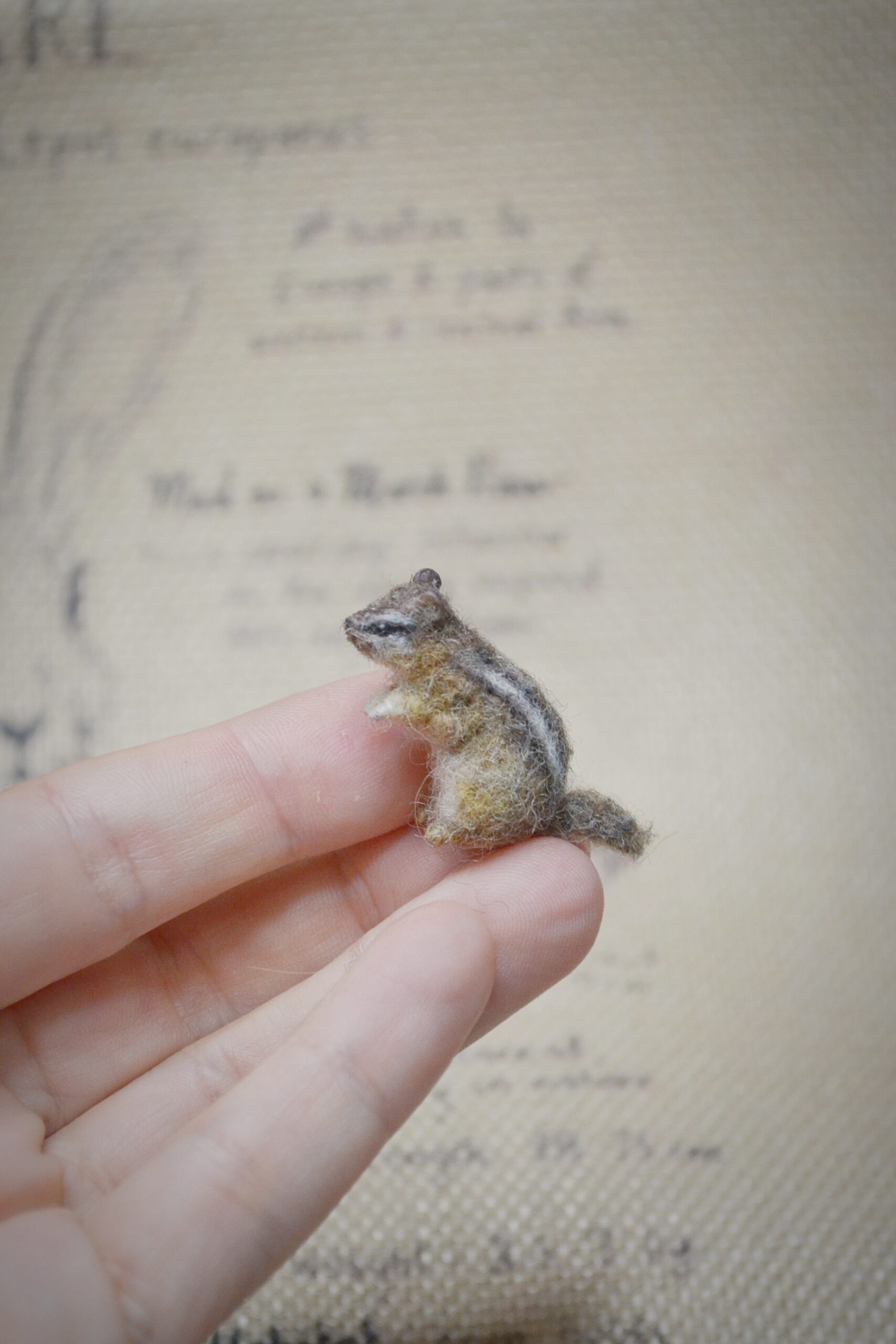 Needle Felted Tiny Chipmunk – Handmade Wool Miniature - Image 8