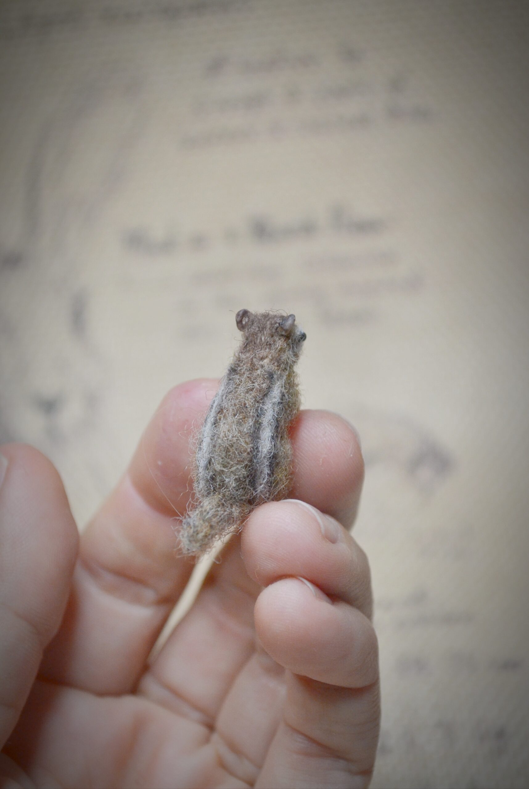 Needle Felted Tiny Chipmunk – Handmade Wool Miniature - Image 4