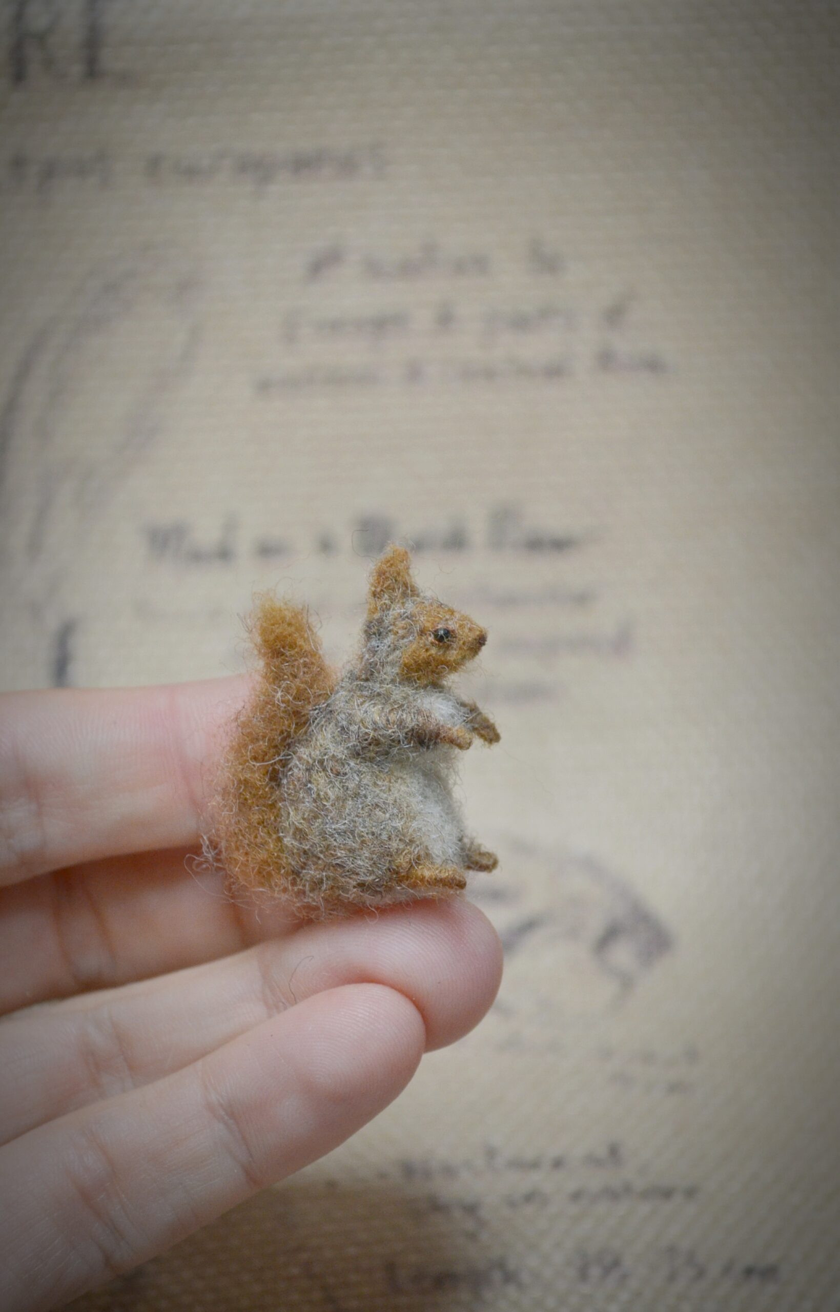Needle Felted Squirrel – Handmade Wool Miniature - Image 4