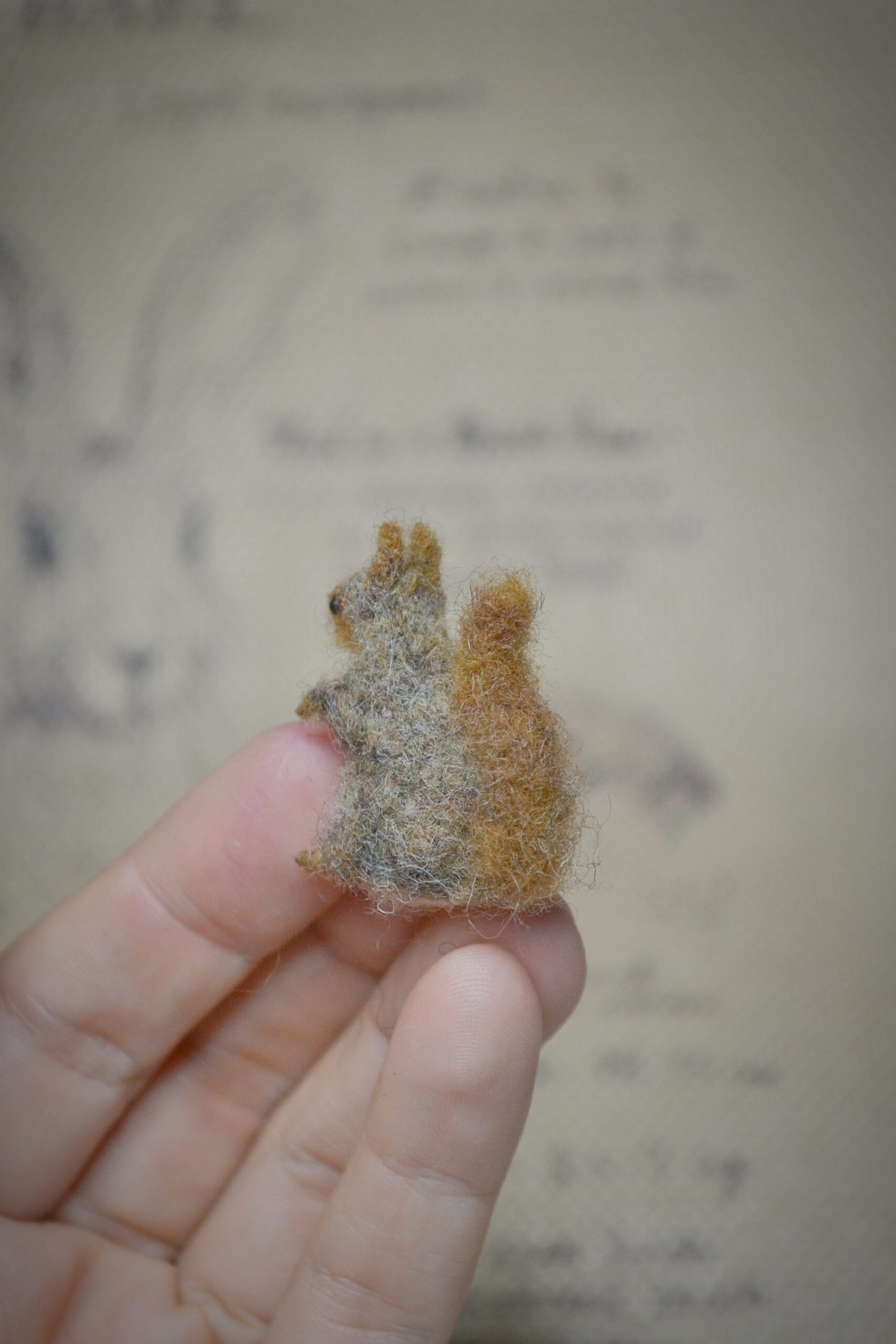 Needle Felted Squirrel – Handmade Wool Miniature - Image 6