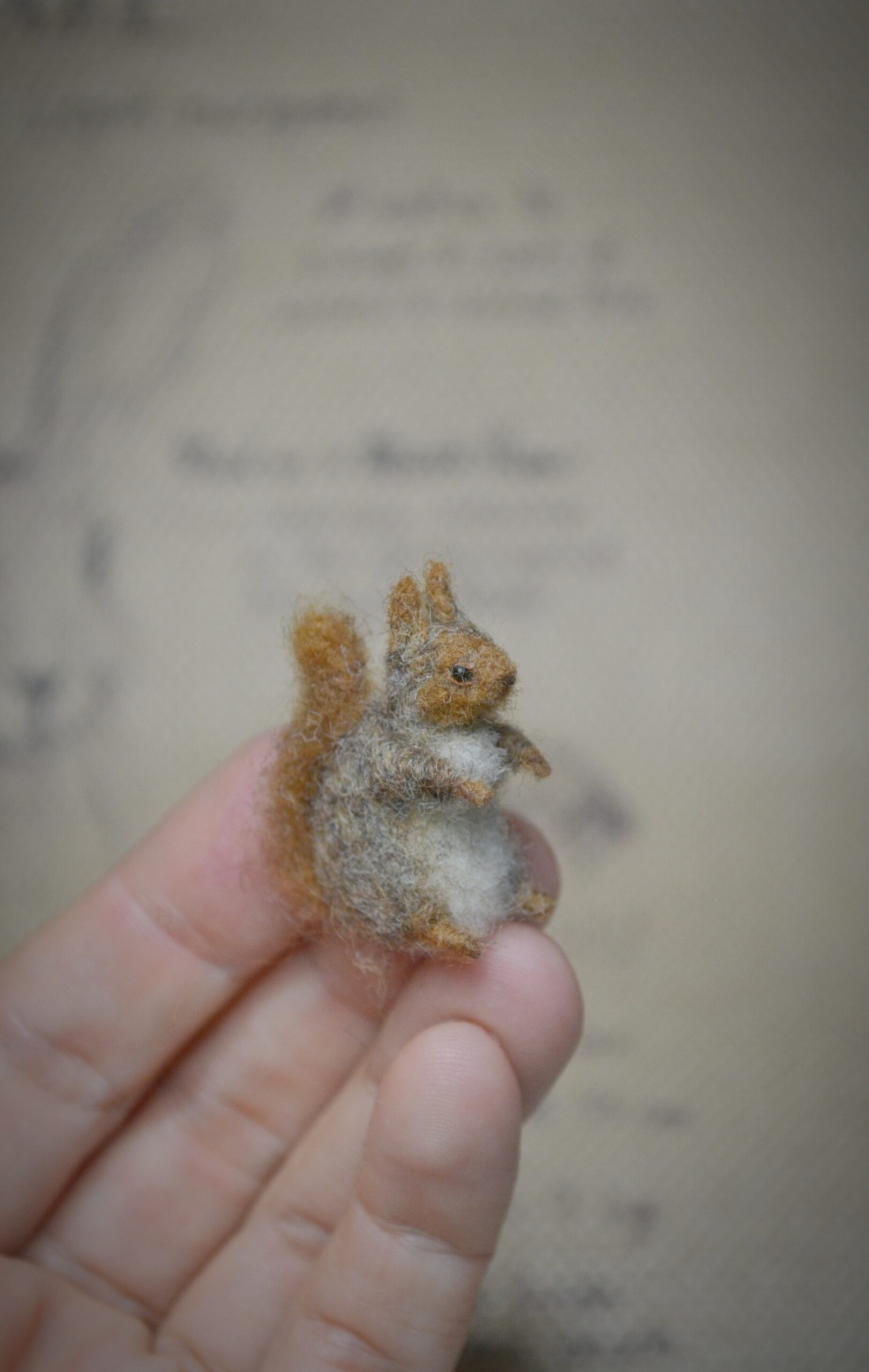 Needle Felted Squirrel – Handmade Wool Miniature - Image 7