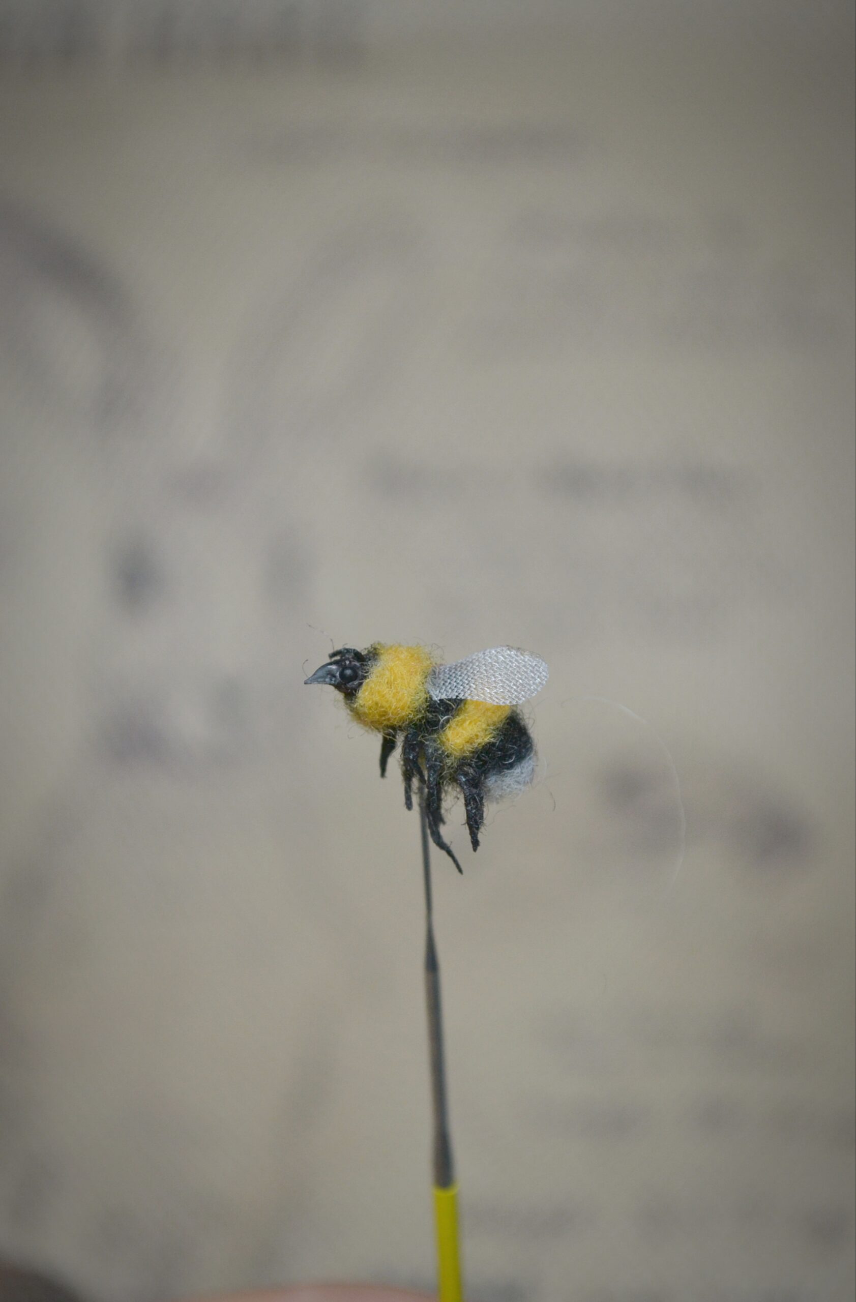 Needle Felted Bumblebee Miniature – Handmade Wool Insect - Image 4