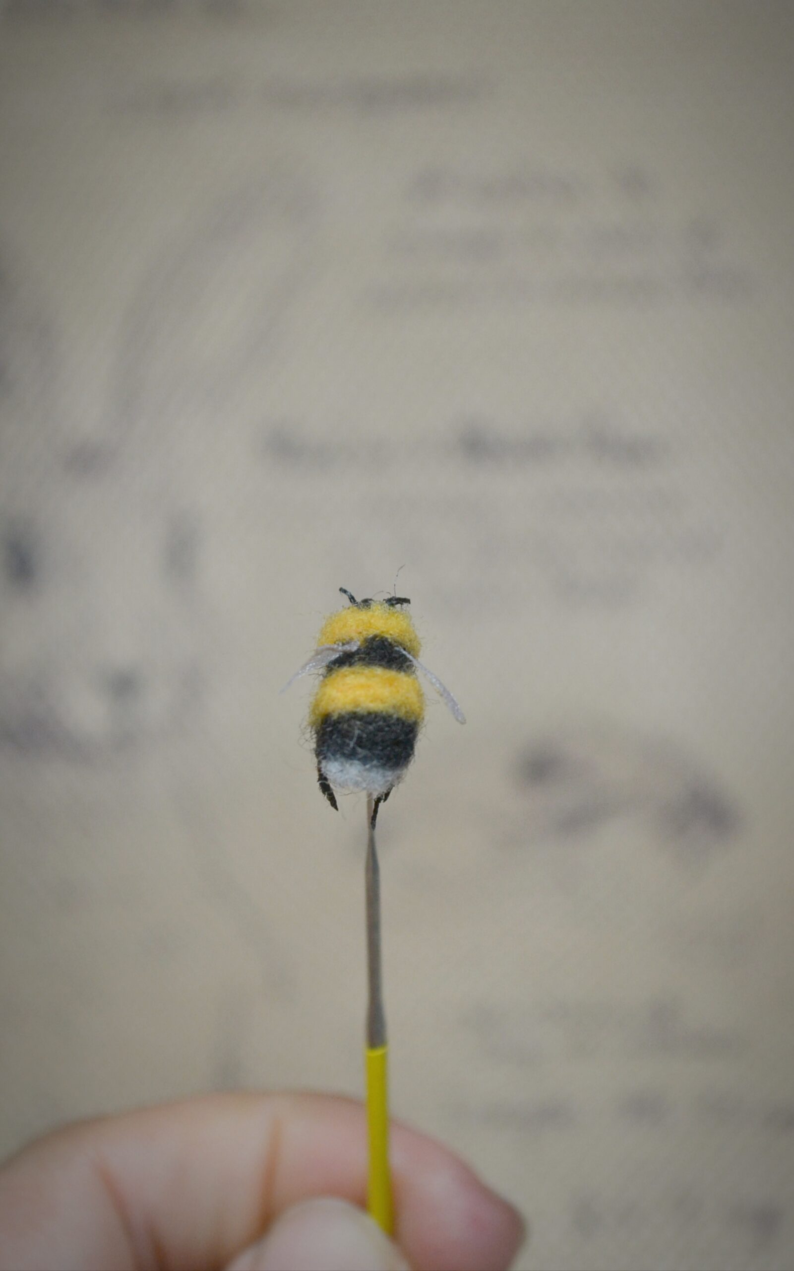 Needle Felted Bumblebee Miniature – Handmade Wool Insect - Image 6