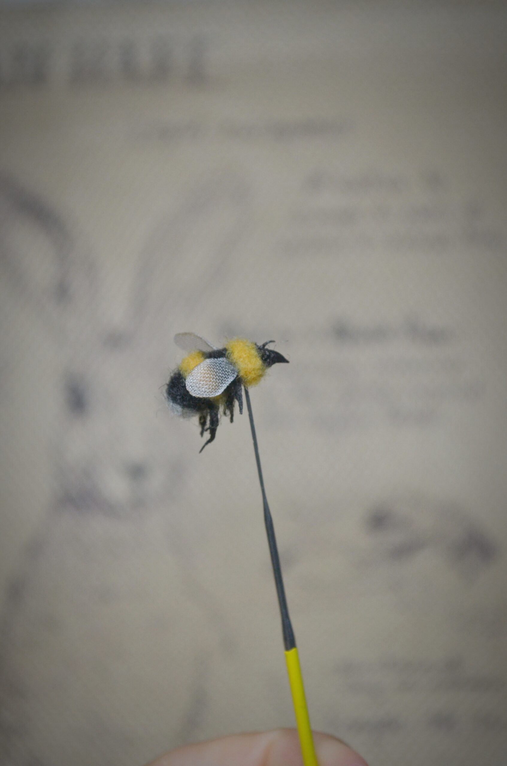 Needle Felted Bumblebee Miniature – Handmade Wool Insect - Image 7