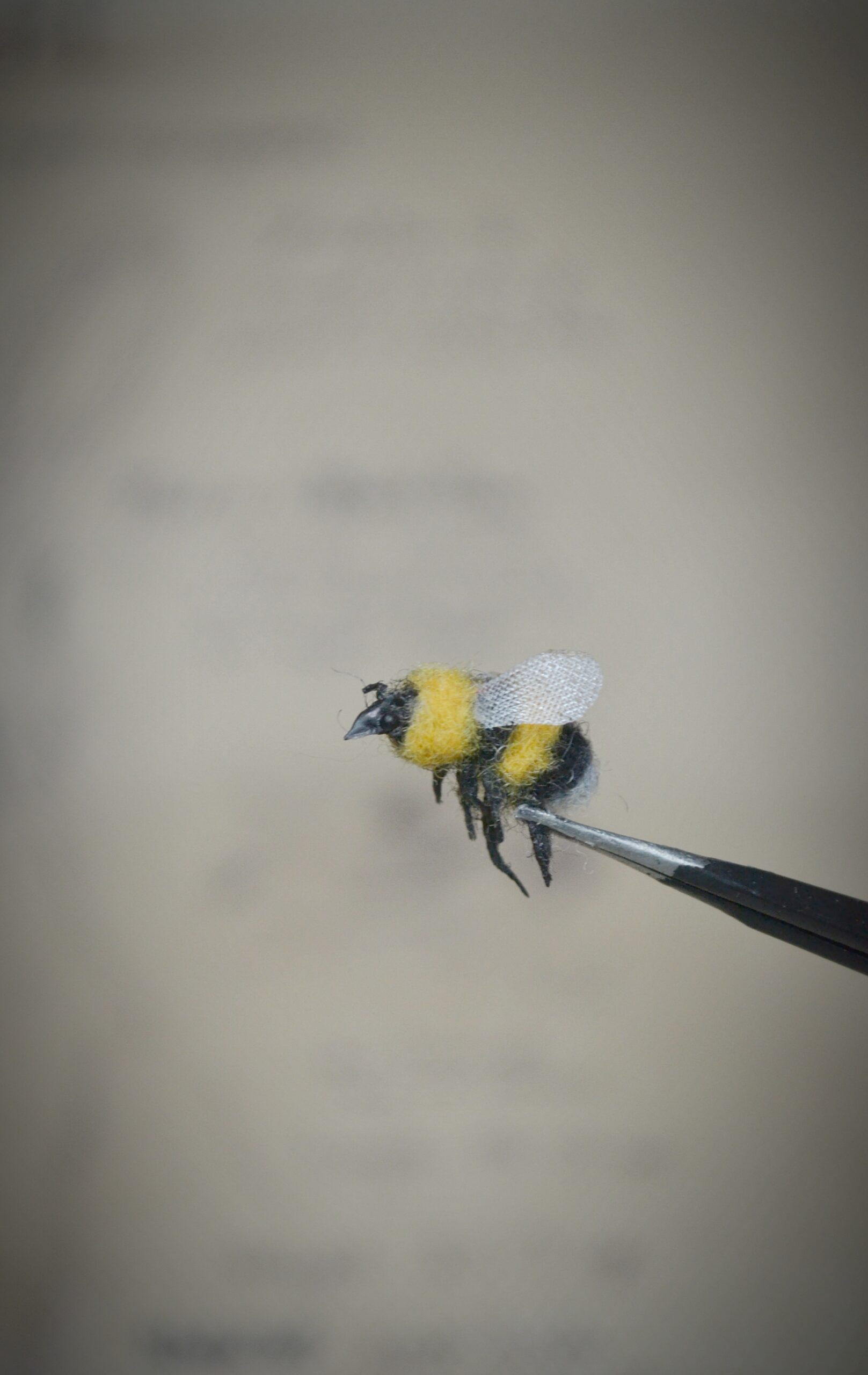Needle Felted Bumblebee Miniature – Handmade Wool Insect - Image 10