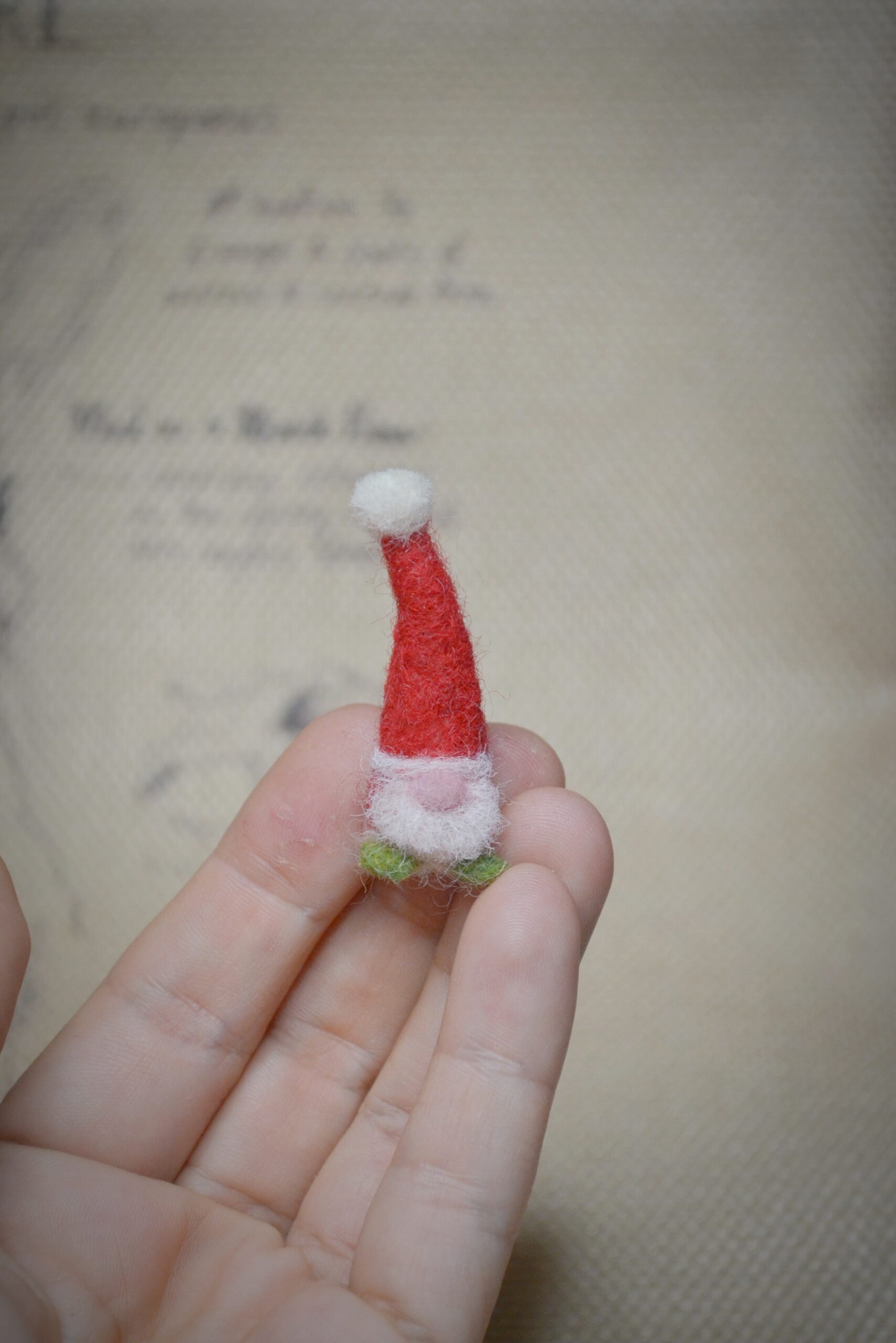 Santa Gnome Needle Felted Miniature - Image 2