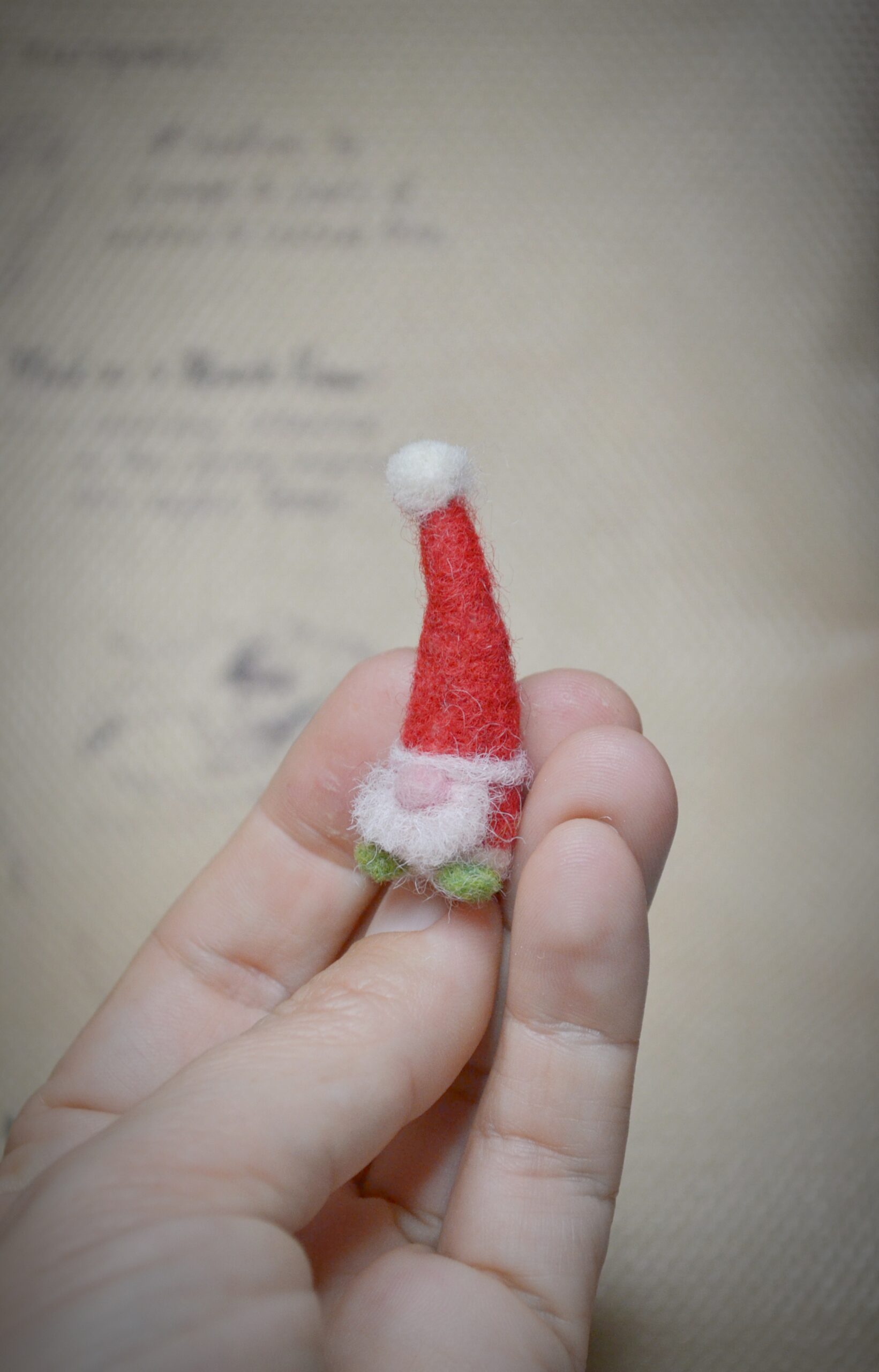 Santa Gnome Needle Felted Miniature - Image 3