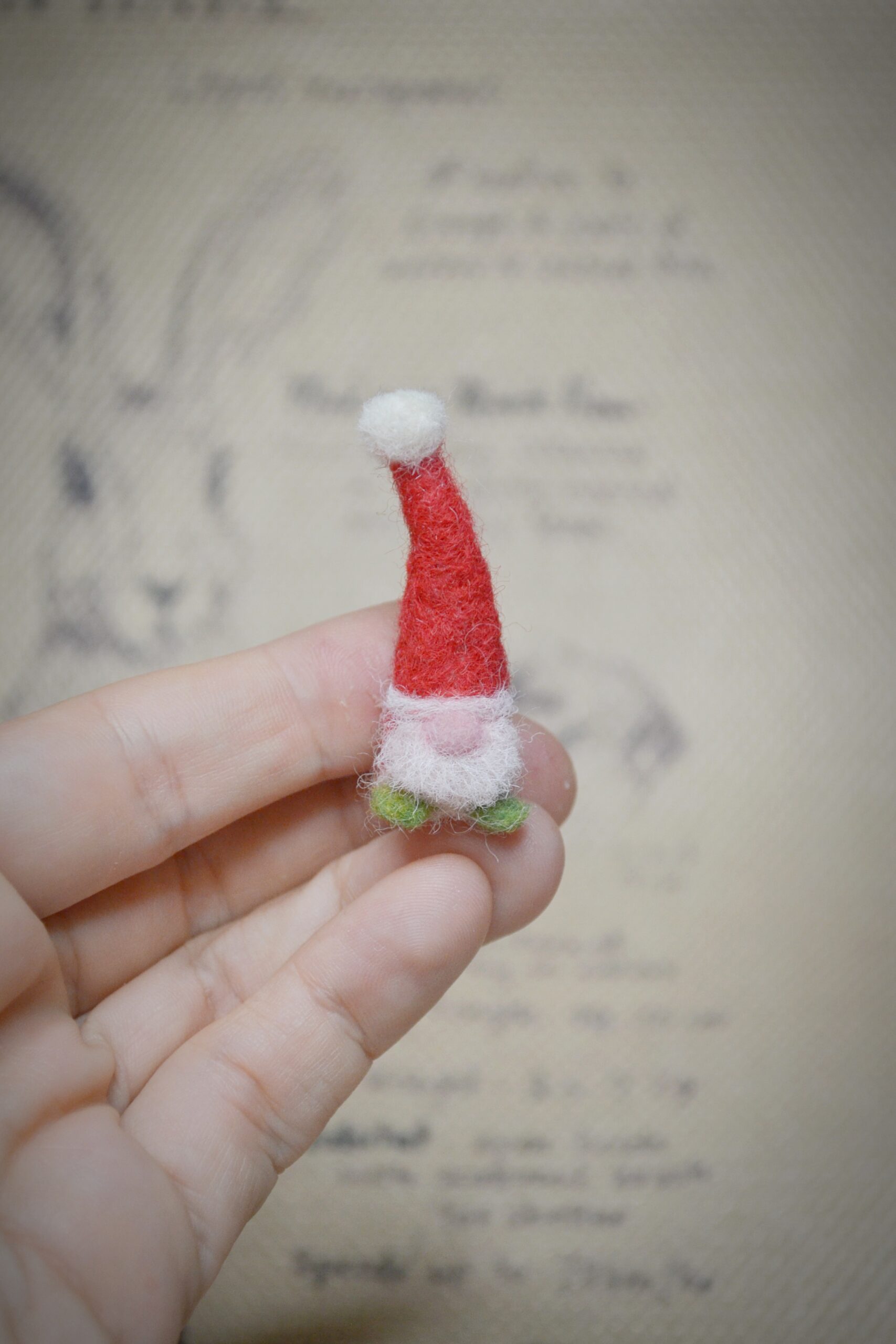 Santa Gnome Needle Felted Miniature - Image 5