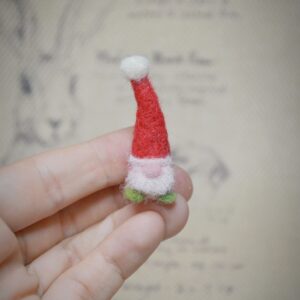 Santa Claus Needle Felted Miniature – Handmade Wool Figurine