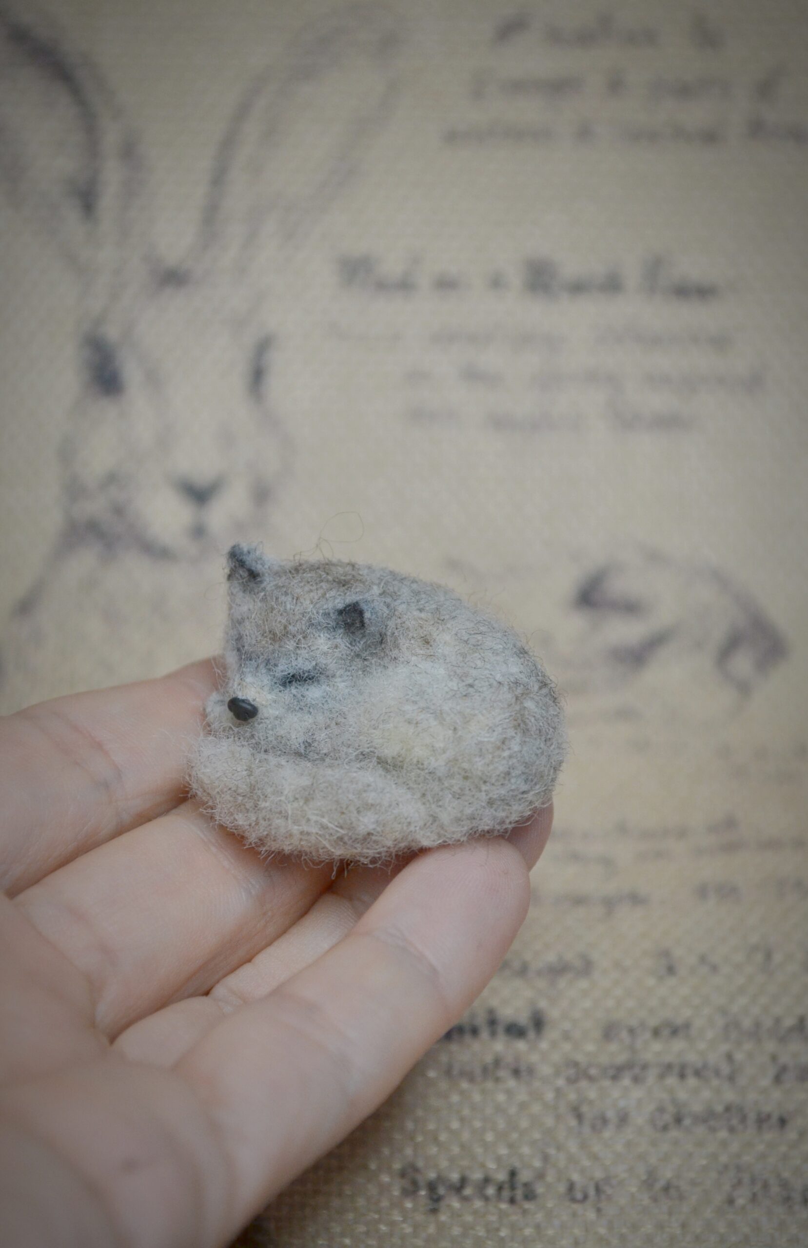 Needle Felted Miniature Sleeping Wolf Pup – Handmade Wool Figurine - Image 7