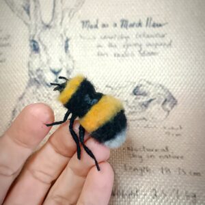 Needle Felted Bumblebee Miniature For Christine – Custom Handmade Wool Figurine