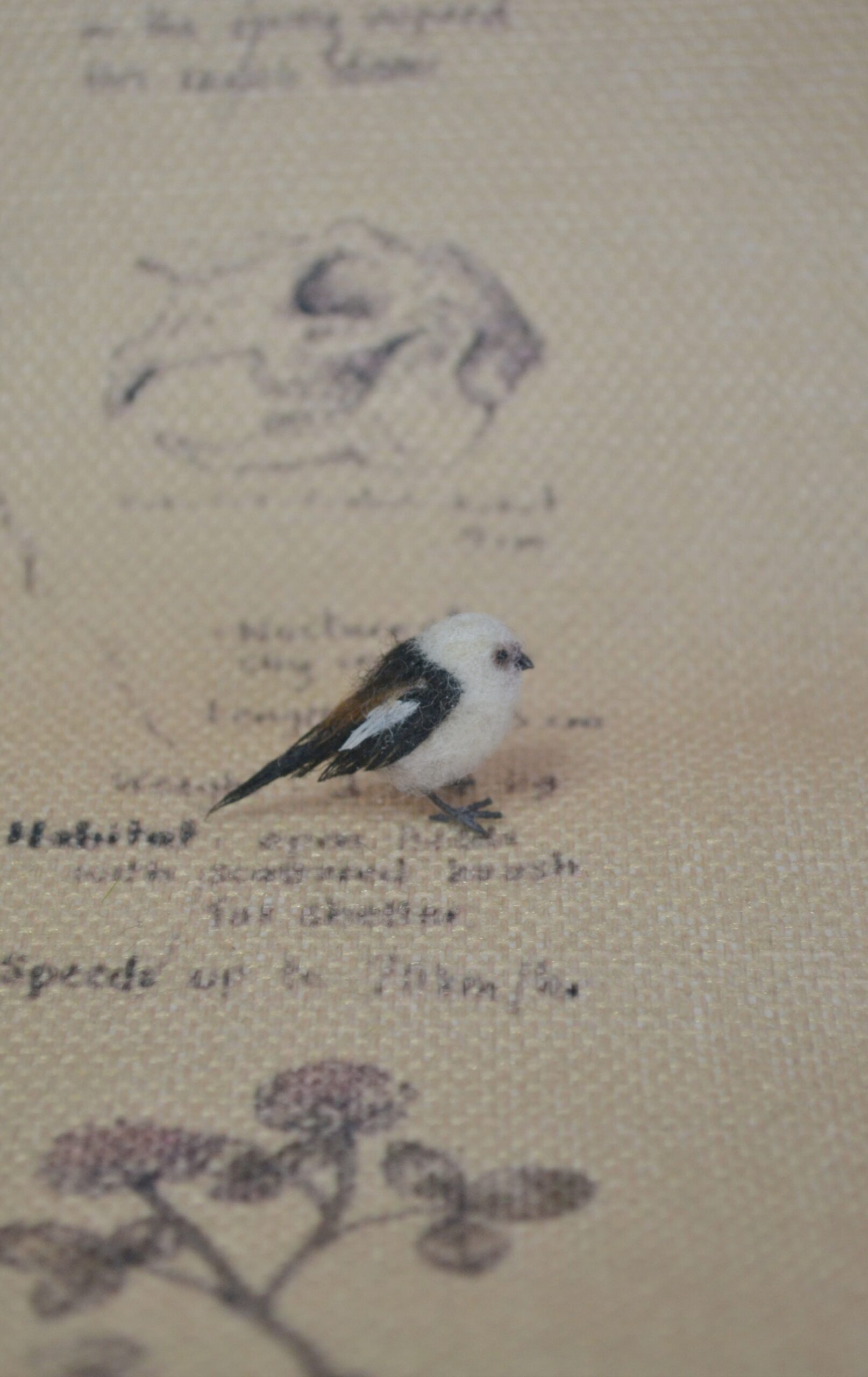 Needle Felted Japanese Tit Miniature – Handmade Wool Bird Figurine - Image 2