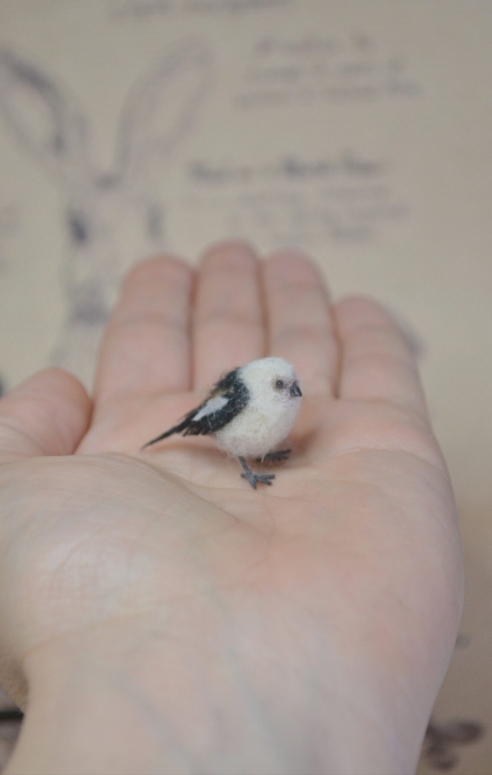 Needle Felted Japanese Tit Miniature – Handmade Wool Bird Figurine - Image 4