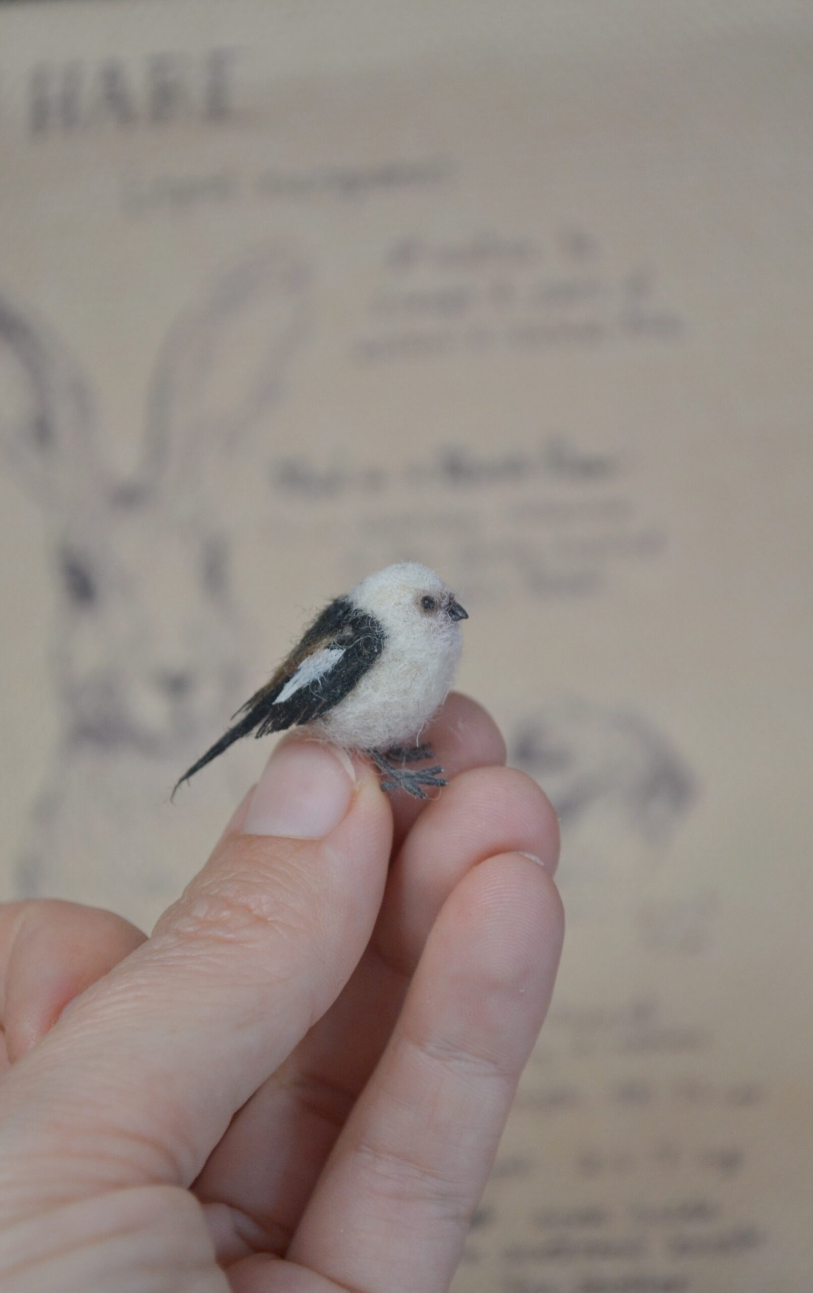 Needle Felted Japanese Tit Miniature – Handmade Wool Bird Figurine - Image 6