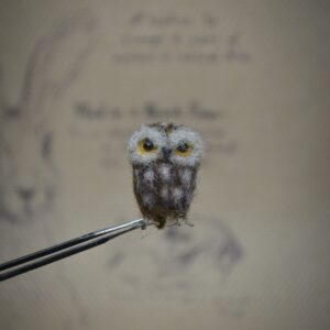 tiny felted owlet