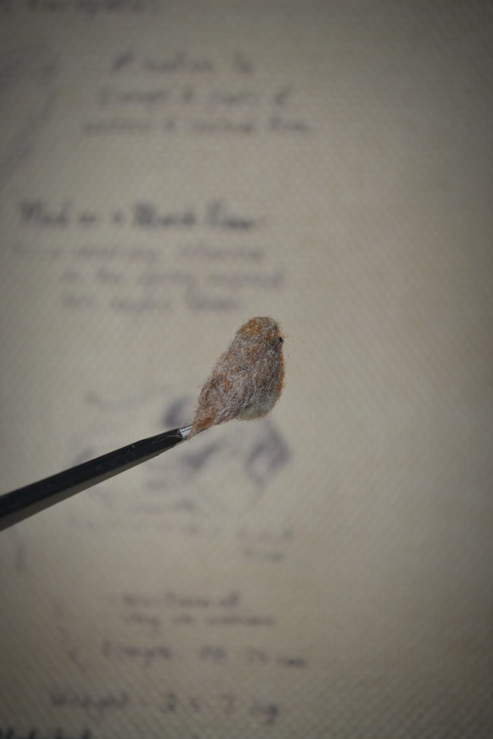 Needle Felted Robin Miniature – Handmade Wool Bird Figurine - Image 7