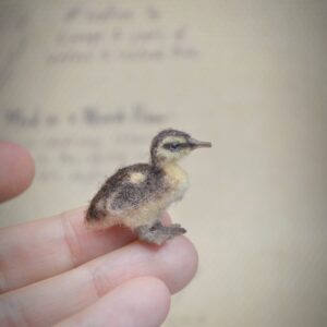 Tiny Wild Duckling – Felted Miniature