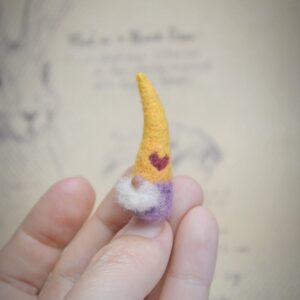 Tiny gnome needle felted miniature