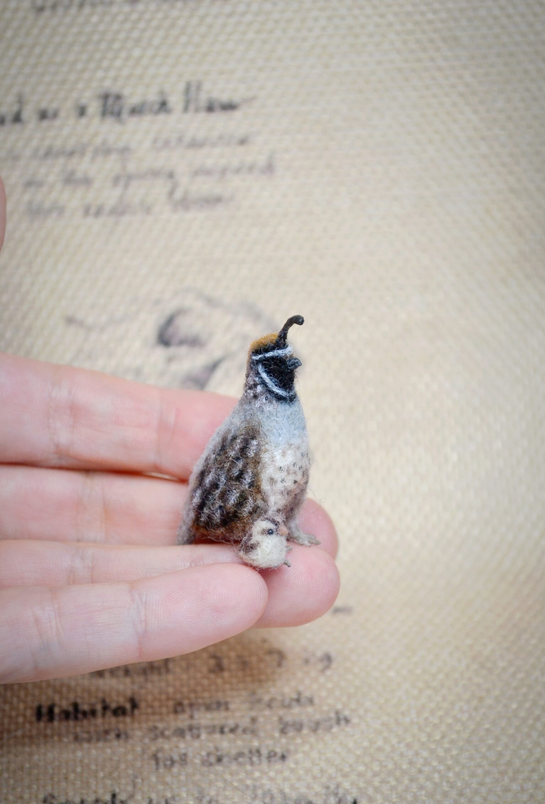 California Quail & Chick – Wildlife Miniature