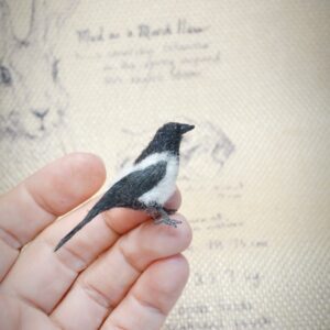 Needle felted magpie